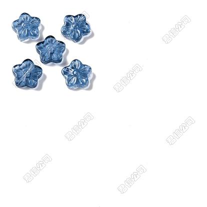 30pcs perles de verre peintes à la cuisson, fleur