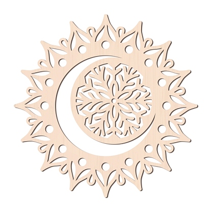 Escultura de pared de madera cortada con láser, toro decoración, símbolo de meditación de decoración del hogar, ilustraciones colgantes de yoga, patrón de flor de la vida