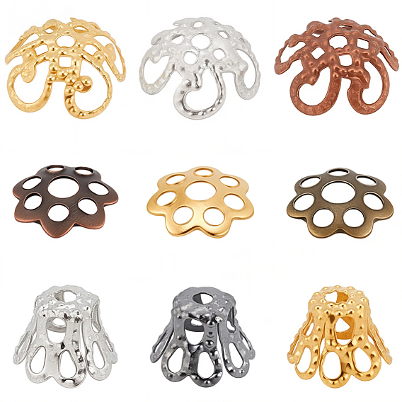 1350 шт. 9 стили железные колпачки для бусин