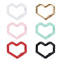 6Pcs Heart Alloy Spring Gate Rings