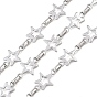 304 Stainless Steel Star Link Chain, Unwelded, with Spool