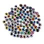 Printed Transparent Glass Cabochons, Half Round with Eye Pattern