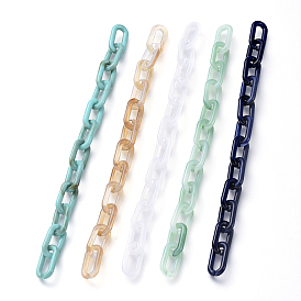 Handmade Acrylic Cable Chains, Imitation Gemstone, Oval, for Jewelry Making