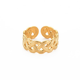 304 открытое манжетное кольцо из нержавеющей стали для женщин