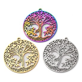 304 Stainless Steel Pendants,  Tree of Life Charms