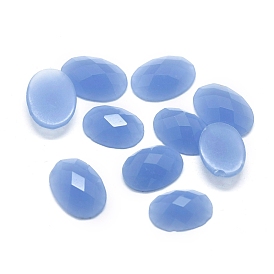 Cabochons en agate naturelles, facette, teint, ovale