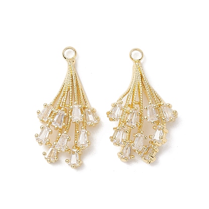 Стеклянные подвески, с латунной найти, прямоугольные