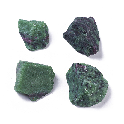 Rough Raw Natural Ruby in Zoisite Beads, Undrilled/No Hole Beads, Nuggets