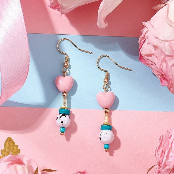 Акриловые серьги болтаться, с 304 нержавеющей стали серьги крючки, сердце