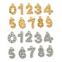 10 шт. 304 подвески из нержавеющей стали со стразами, номер 0~9 очарование