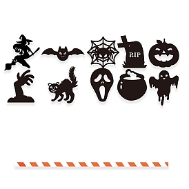 Halloween Straw Cake Toppers, Paper Straw Insert Card, Cake Decor Supplies