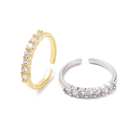 Открытое кольцо-манжета из прозрачного кубического циркония, украшения из латуни для женщин