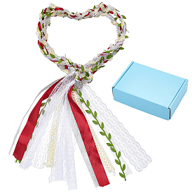 Polyester Cord Composite Board Wrist Corsages for Wedding, Party Decorations, with Alloy Pendant