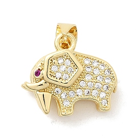 Латунные микро проложить кубического циркония подвески, Слон прелести, долговечный, стойки покрытие, без свинца и без кадмия