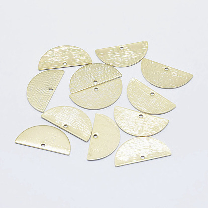 Латунная полукруглая подвеска, долговечный, реальный 18 k позолоченный, без никеля , щеткой, полукруглый