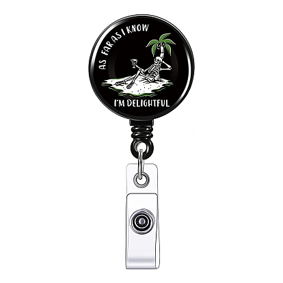 China Factory Halloween Theme Skull Pattern Badge Reels, Plastic Clip-On  Retractable Badge Holders, Tag Card Holders 85x32mm in bulk online 