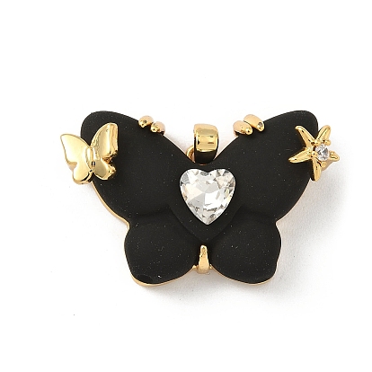 Латунные микро проложить кубического циркония подвески, cmолой, бабочки прелести