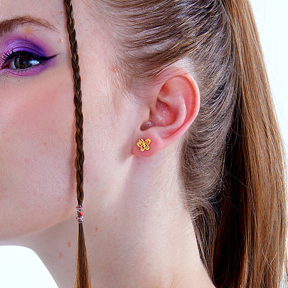 Бабочка 201 серьги-гвоздики из нержавеющей стали для женщин