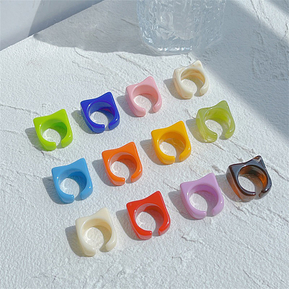 Летние кольца-манжеты из смолы для женщин, прямоугольные