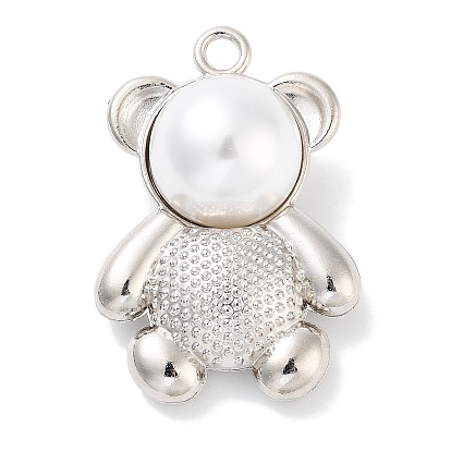 Подвески из сплава и страза, с имитацией жемчуга asb, медведь