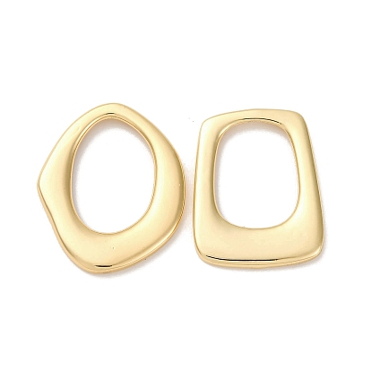Латунные подвески, без кадмия, без никеля и без свинца, овал/прямоугольник, реальный 18 k позолоченный