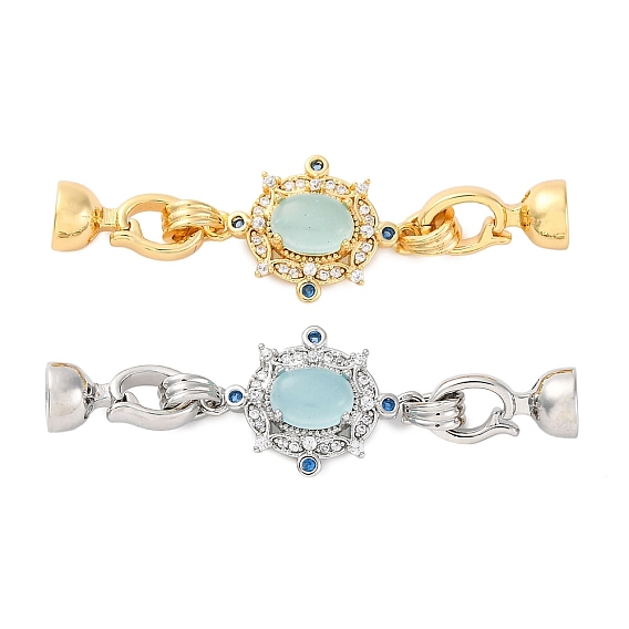 Латунное микропейв, прозрачный кубический цирконий, складные застежки, без кадмия, без никеля и без свинца, с Lampwork, плоско-круглые