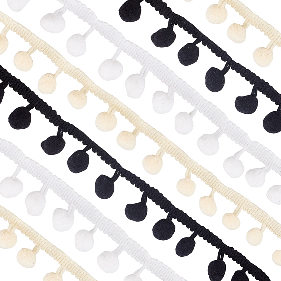 15ярдов 3 цветов полиэстеровый помпон с кисточками кружевная лента, аксессуары для одежды