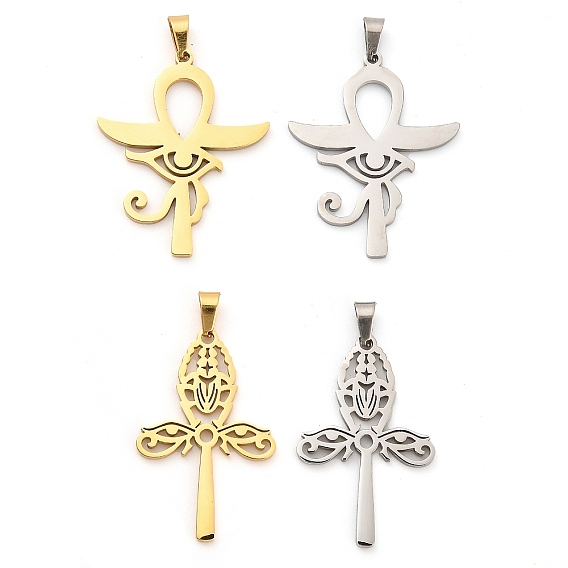 304 подвески из нержавеющей стали, лазерная резка, Очарование египетского креста "глаз Гора"