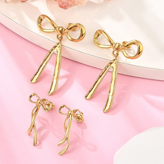 304 из нержавеющей стали серьги, бантом