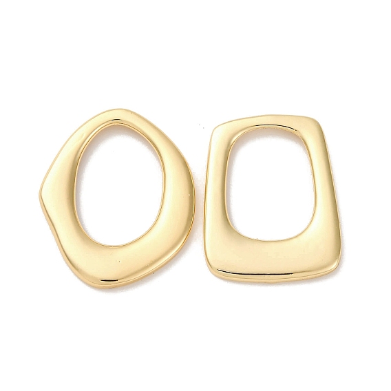 Латунные подвески, без кадмия, без никеля и без свинца, овал/прямоугольник, реальный 18 k позолоченный