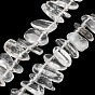 Natural Quartz Crystal Rock Crystal Beads Strands, Nuggets, with Seed Beads, Top Drilled