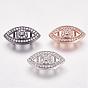 Brass Micro Pave Cubic Zirconia Slide Charms, Eye
