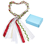 Polyester Cord Composite Board Wrist Corsages for Wedding, Party Decorations, with Alloy Pendant