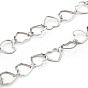 201 Stainless Steel Heart Link Chains, Soldered, with Spool
