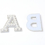 Computerized Embroidery Cloth Iron On/Sew On Patches, with Imitation Pearl Beads and Rhinestone, Costume Accessories, Appliques, Alphabet, Letter A~Z