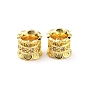 Brass Micro Pave Cubic Zirconia European Beads, Large Hole Beads, Long-Lasting Plated, Lead Free & Cadmium Free, Flower