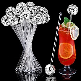 Disco Ball Plastic Cocktail Stirrers, Stirring Rods, Round