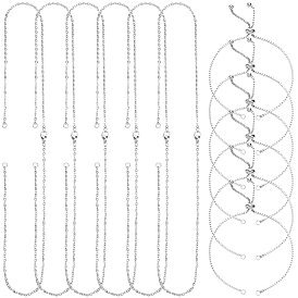 304 нержавеющей стали ювелирных изделий, с 6шт. ожерелья из цепочек и браслетов-слайдеров