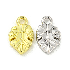 Rack Plating Alloy Pendants, Leaf Charms