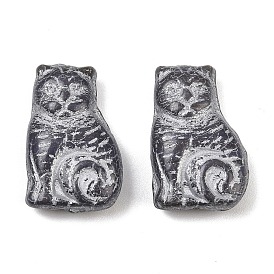 Чешские прессованные стеклянные бусины, кошка