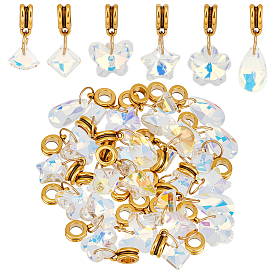 30шт. стеклянный кулон, со сплавочной фурнитурой