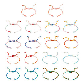 18 Stück 9 Farben Polyesterkordel Armbänder herstellen, golden