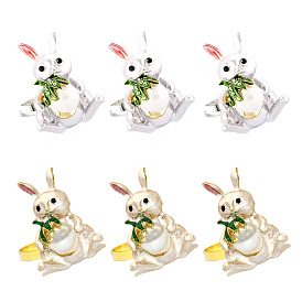 Easter Bunny Napkin Rings Animal Napkin Buckle Napkin Rings Thanksgiving Pearl Mouth Cloth Rings