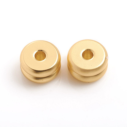 Matte Style Brass Beads, Long-Lasting Plated, Rondelle