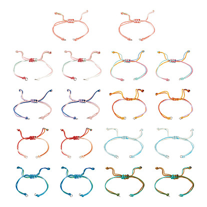 18 pièces 9 couleurs cordon polyester fabrication de bracelets, or