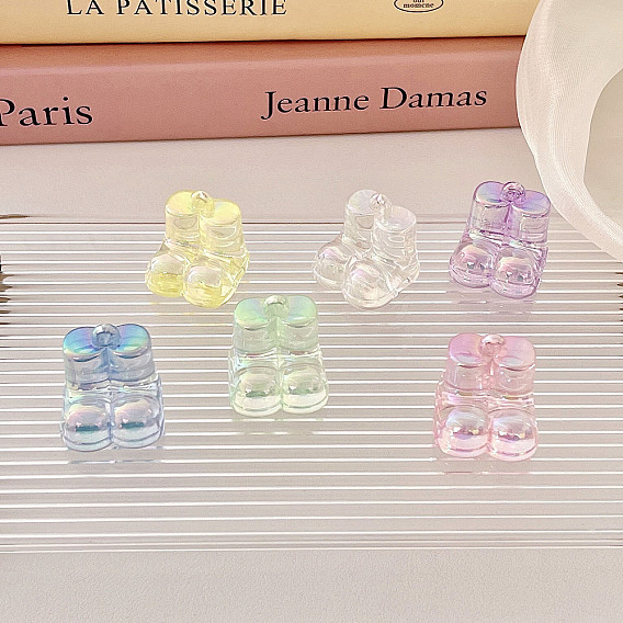 Transparent Acrylic Pendants, Shoes/Boots Charms