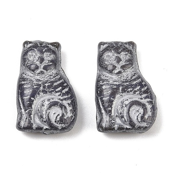 Чешские прессованные стеклянные бусины, кошка