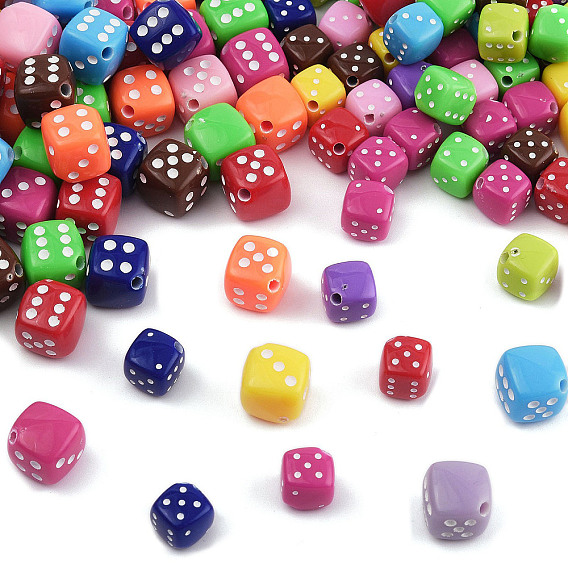 Непрозрачные акриловые бусины, игральная кость