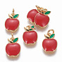 Messing Emaille Reize, cadmiumfrei und bleifrei, Apfel, golden