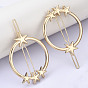 Alloy Hollow Geometric Hair Pin, Ponytail Holder Statement, Hair Accessories for Women, Cadmium Free & Lead Free, Ring with Star